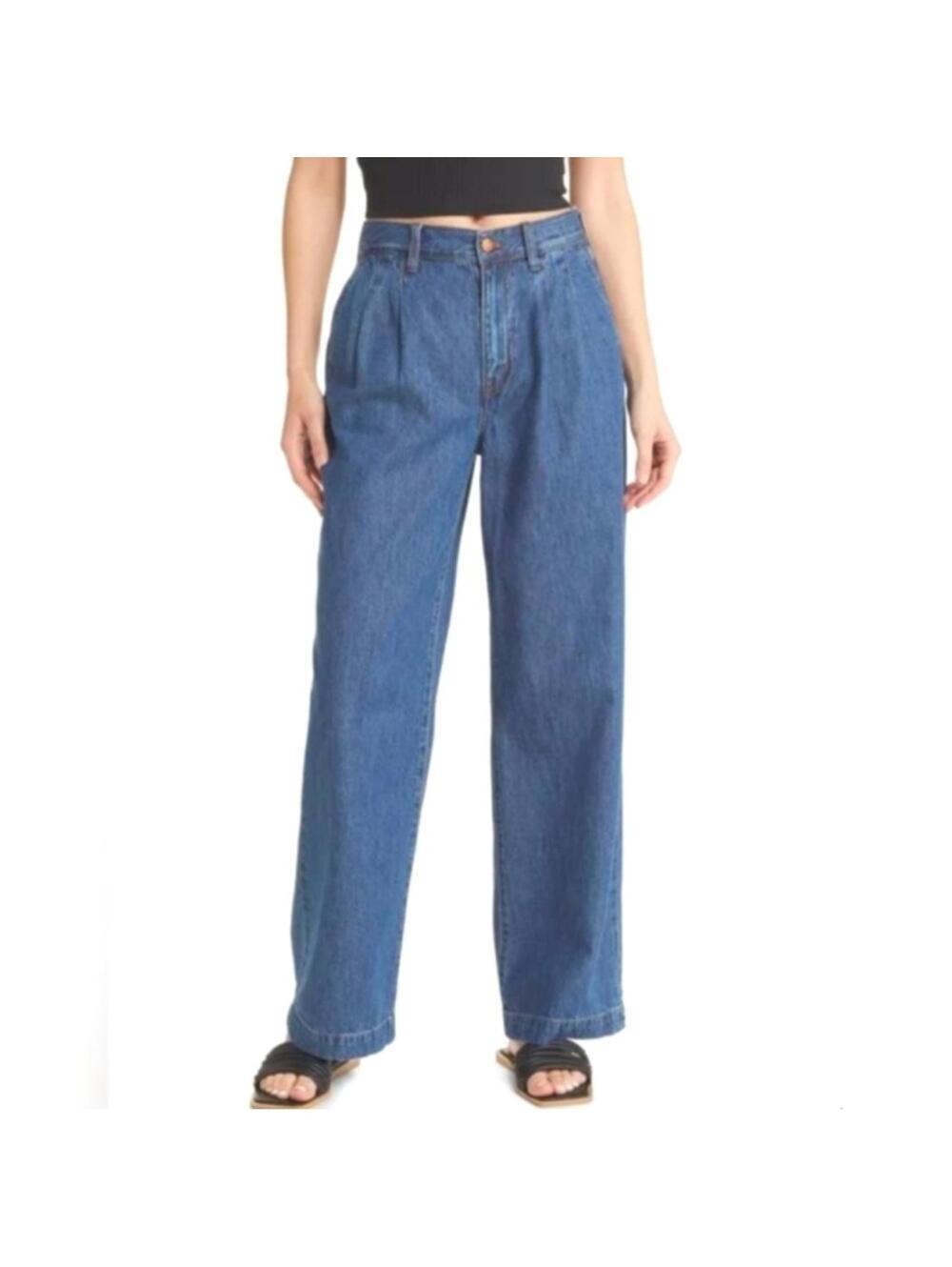 Madewell Baggy Straight Pleated Women's Jeans Sz 24